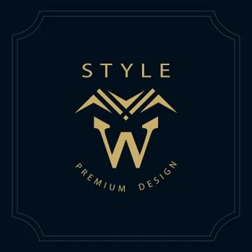 Monogram design elements, graceful template. Calligraphic elegant line card,  Stock Illustration