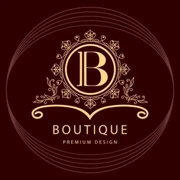 Monogram design elements, graceful template. Elegant line art logo . Business Stock-Illustration