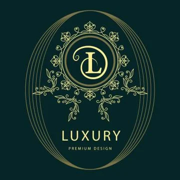 Monogram design elements, graceful template. Elegant line art logo . Business Stock-Illustration