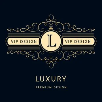 Monogram design elements, graceful template. Elegant line art logo design.   Stock-Illustration