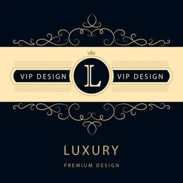 Monogram design elements, graceful template. Elegant line art logo . Business Stock-Illustration