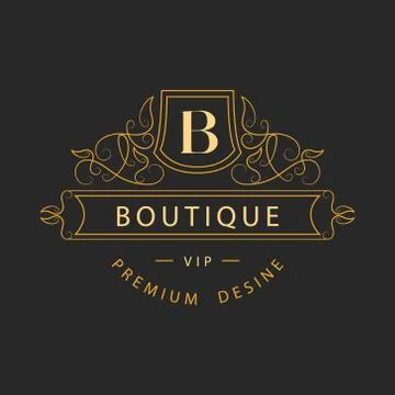 Monogram design elements, graceful template. Elegant line art logo . Business Stock-Illustration