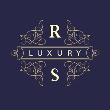 Monogram design elements, graceful template. Elegant line art logo . Business Stock-Illustration