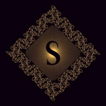 Monogram design elements, graceful template. Elegant line art logo . Business Stock Illustration