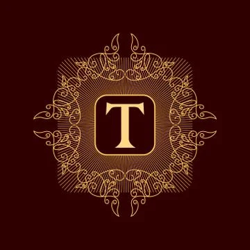 Monogram design elements, graceful template. Elegant line art logo design.   Stock-Illustration