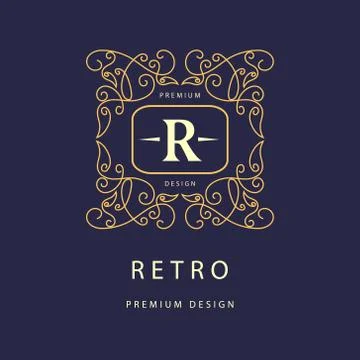 Monogram design elements, graceful template. Elegant line art logo . Business 스톡 일러스트