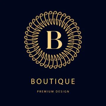 Monogram design elements, graceful template. Elegant line art logo . Business Stock-Illustration