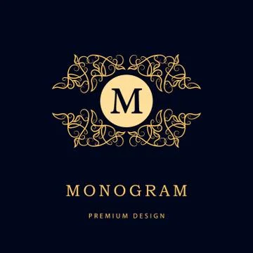 Monogram design elements, graceful template. Elegant line art logo . Business Stock Illustration
