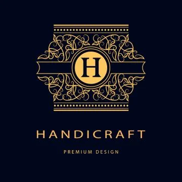 Monogram design elements, graceful template. Elegant line art logo . Business 스톡 일러스트
