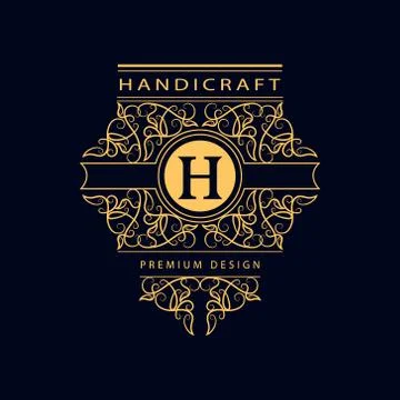 Monogram design elements, graceful template. Elegant line art logo . Business Illustrazione stock