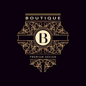 Monogram design elements, graceful template. Elegant line art logo . Business Stock Illustration