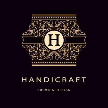 Monogram design elements, graceful template. Elegant line art logo . Business Stock-Illustration