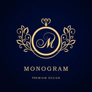 Monogram design elements, graceful template. Elegant line art logo . Business Stock-Illustration