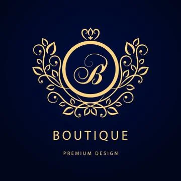 Monogram design elements, graceful template. Elegant line art logo . Business Stock-Illustration