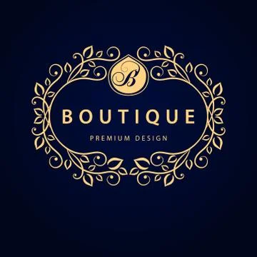 Monogram design elements, graceful template. Elegant line art logo . Business Illustrazione stock