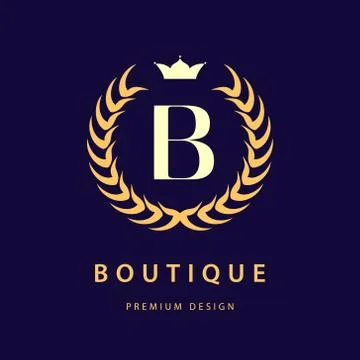 Monogram design elements, graceful template. Elegant line art logo . Letter B Stock-Illustration