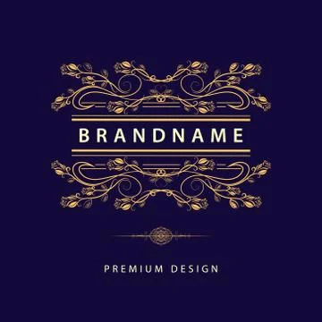 Monogram design elements, graceful template. Elegant line art logo . Business 스톡 일러스트