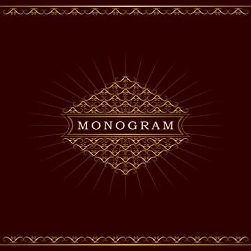 Monogram design elements, graceful template. Calligraphic elegant line logo Stock Illustration