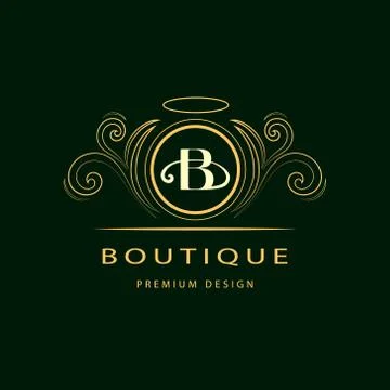 Monogram design elements, graceful template. Calligraphic elegant line art lo Stock-Illustration
