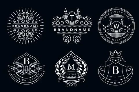 Monogram design elements, graceful template. Elegant line art logo . Business 스톡 일러스트