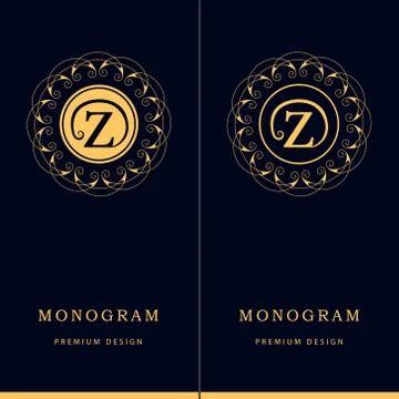 Monogram design elements, graceful template. Letter emblem sign Z.  Stock-Illustration