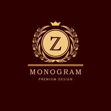 Monogram design elements, graceful template. Calligraphic elegant line art lo Stock-Illustration