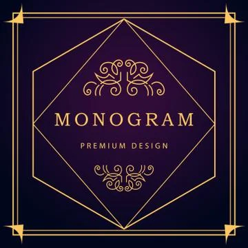 Monogram design elements, graceful template. Calligraphic elegant line logo Stock Illustration