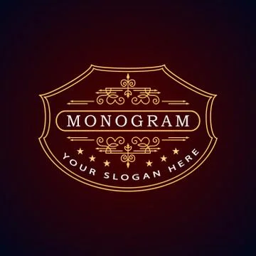 Monogram design elements, graceful template. Calligraphic elegant line logo Stock-Illustration