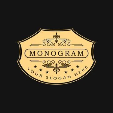 Monogram design elements, graceful template. Calligraphic elegant line logo Stock Illustration
