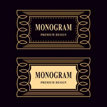 Monogram design elements, graceful template. Luxury vintage frame. Stock Illustration