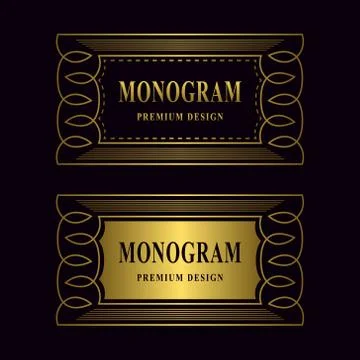 Monogram design elements, graceful template. Luxury gold frame. Calligraphic  스톡 일러스트