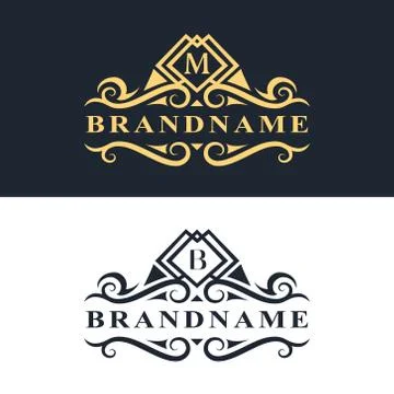 Monogram design elements, graceful template. Calligraphic Elegant line art   Stock Illustration