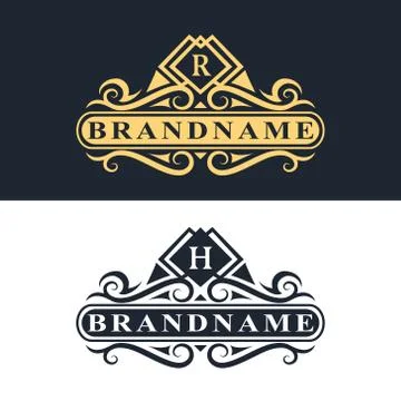 Monogram design elements, graceful template. Calligraphic Elegant line art   Illustrazione stock