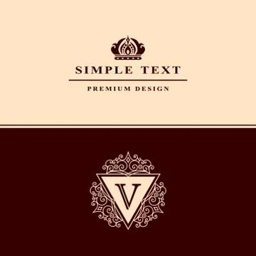 Monogram design elements, graceful template. Calligraphic elegant line art  Stock-Illustration