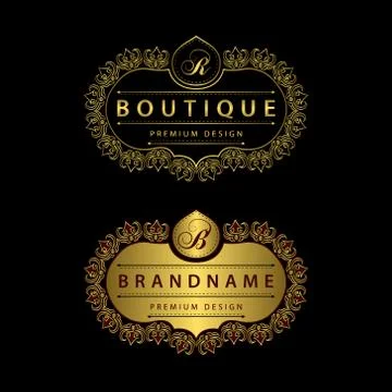 Monogram design elements, graceful template. Calligraphic Elegant line art lo Stock-Illustration