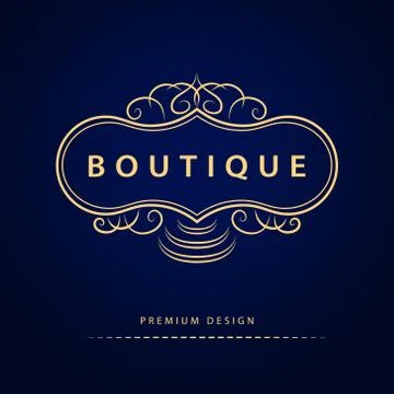 Monogram design elements, graceful template. Elegant line art logo . Business Illustrazione stock