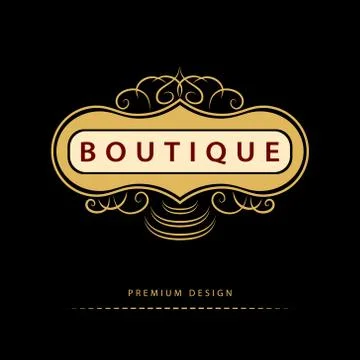 Monogram design elements, graceful template. Elegant line art logo . Business Stock-Illustration