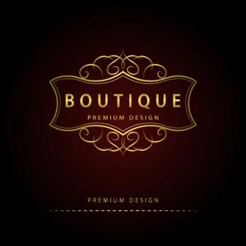 Monogram design elements, graceful template. Elegant line art logo . Business Stock-Illustration