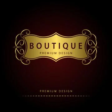 Monogram design elements, graceful template. Elegant line art logo . Business Stock Illustration