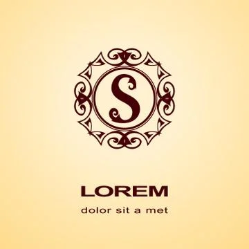 Monogram design elements, graceful template. Calligraphic elegant line, S Stock-Illustration