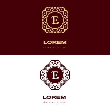 Monogram design elements, graceful template. Calligraphic elegant line, E Illustrazione stock