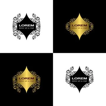 Monogram design elements, graceful template. Elegant line art logo design.   스톡 일러스트