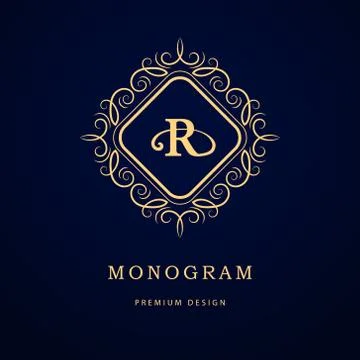 Monogram design elements, graceful template. Calligraphic elegant line art lo 스톡 일러스트