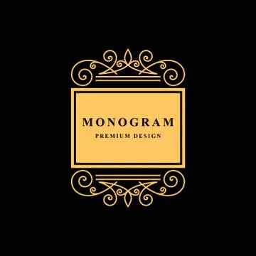 Monogram design elements, graceful template. Calligraphic elegant line art   Stock-Illustration