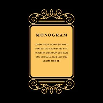 Monogram design elements, graceful template. Calligraphic elegant line art   Stock Illustration