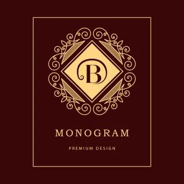 Monogram design elements, graceful template. Calligraphic elegant line, H Stock-Illustration