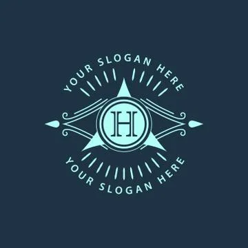Monogram design elements, graceful template. Calligraphic elegant line, H Stock-Illustration