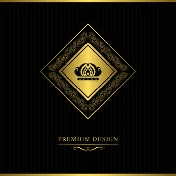 Monogram design elements, graceful template. Elegant line art logo design.   Stock-Illustration