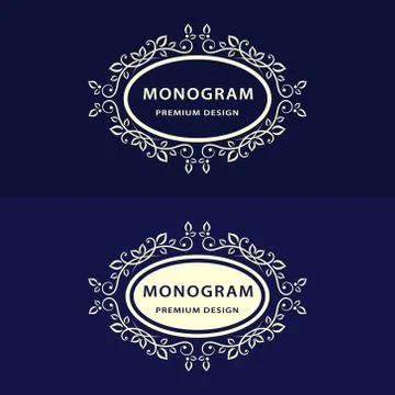Monogram design elements, graceful template. Elegant line art logo. Business  Stock Illustration