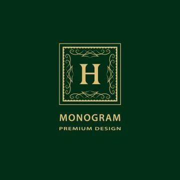 Monogram design elements, graceful template. Calligraphic Elegant line art   Stock Illustration